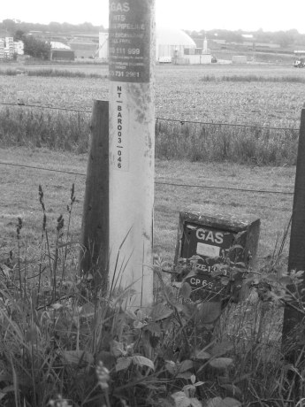 Gas marker in Felthorpe, 2013.